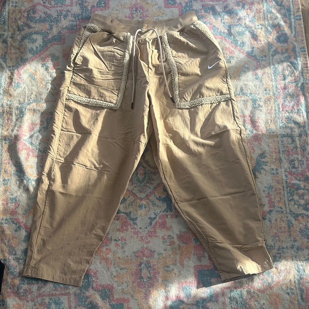 Women’s Tan Pants with fuzzy accent
